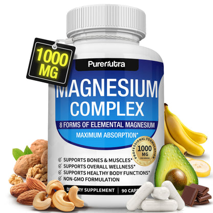 PureNutra® Magnesium Complex - 8 Essential Magnesium Supplement
