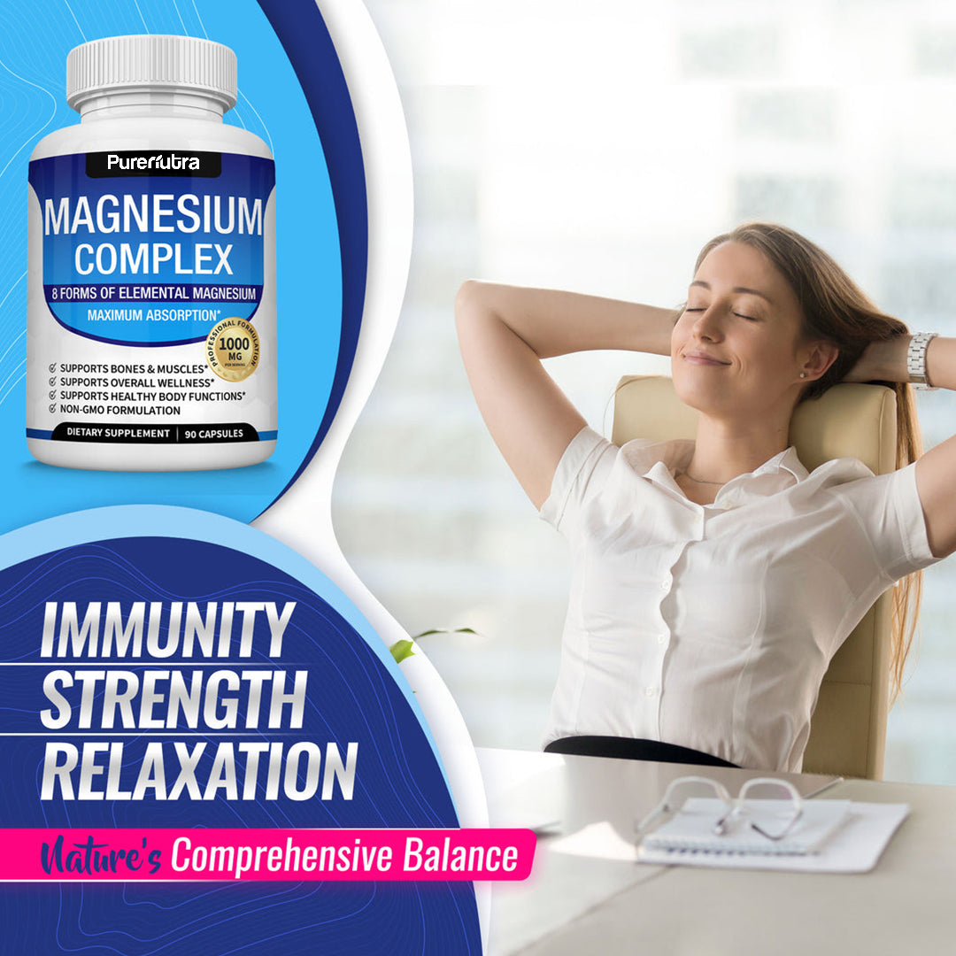 PureNutra® Magnesium Complex - 8 Essential Magnesium Supplement